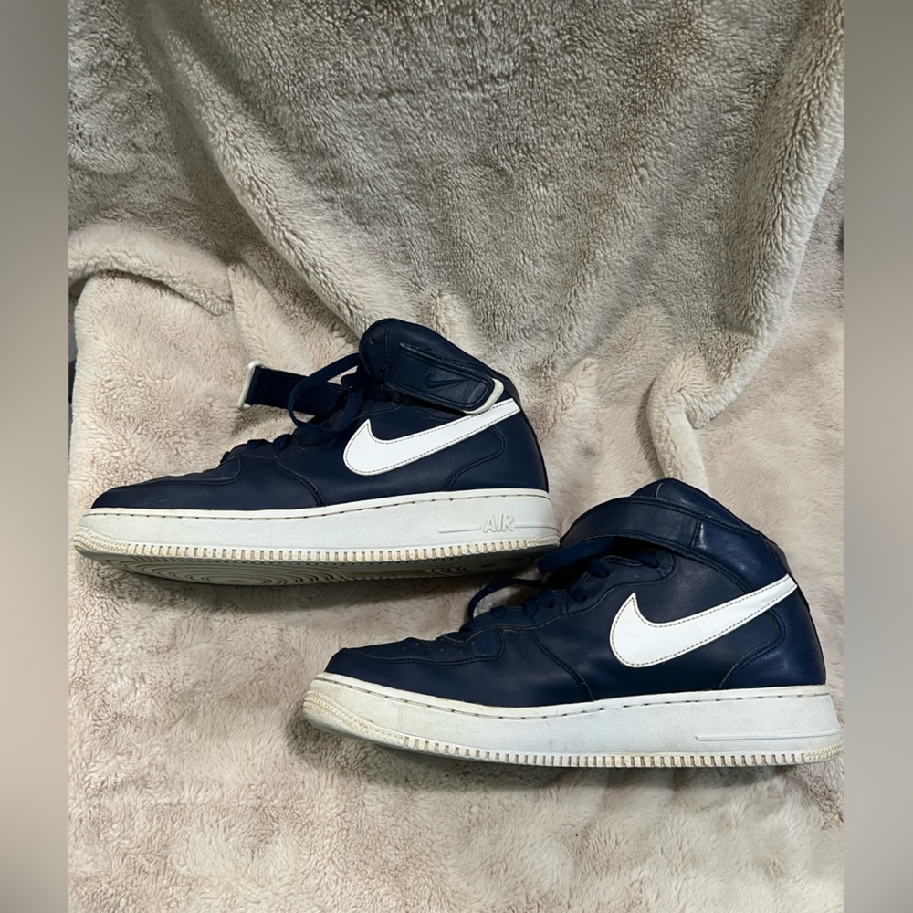 Nike Air Force 1 Hi Top Navy Blue 2016 Size 9 - Picture 1 of 7